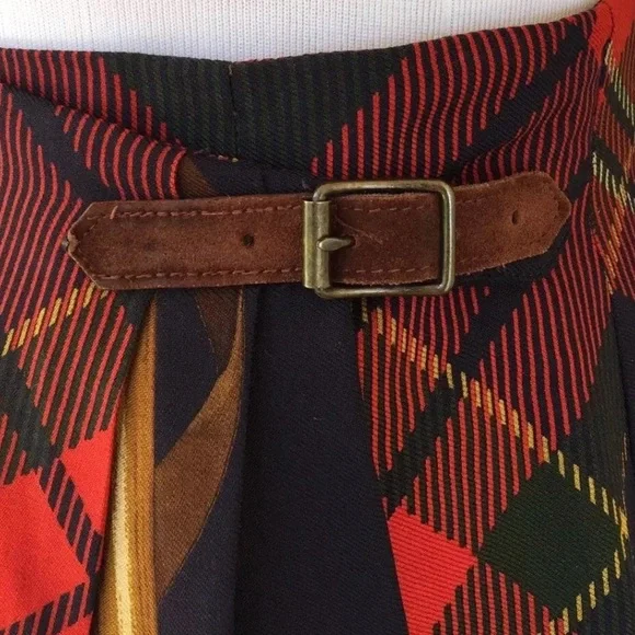 RALPH LAUREN Hunter Elk Deer Tartan Plaid Skirt 10